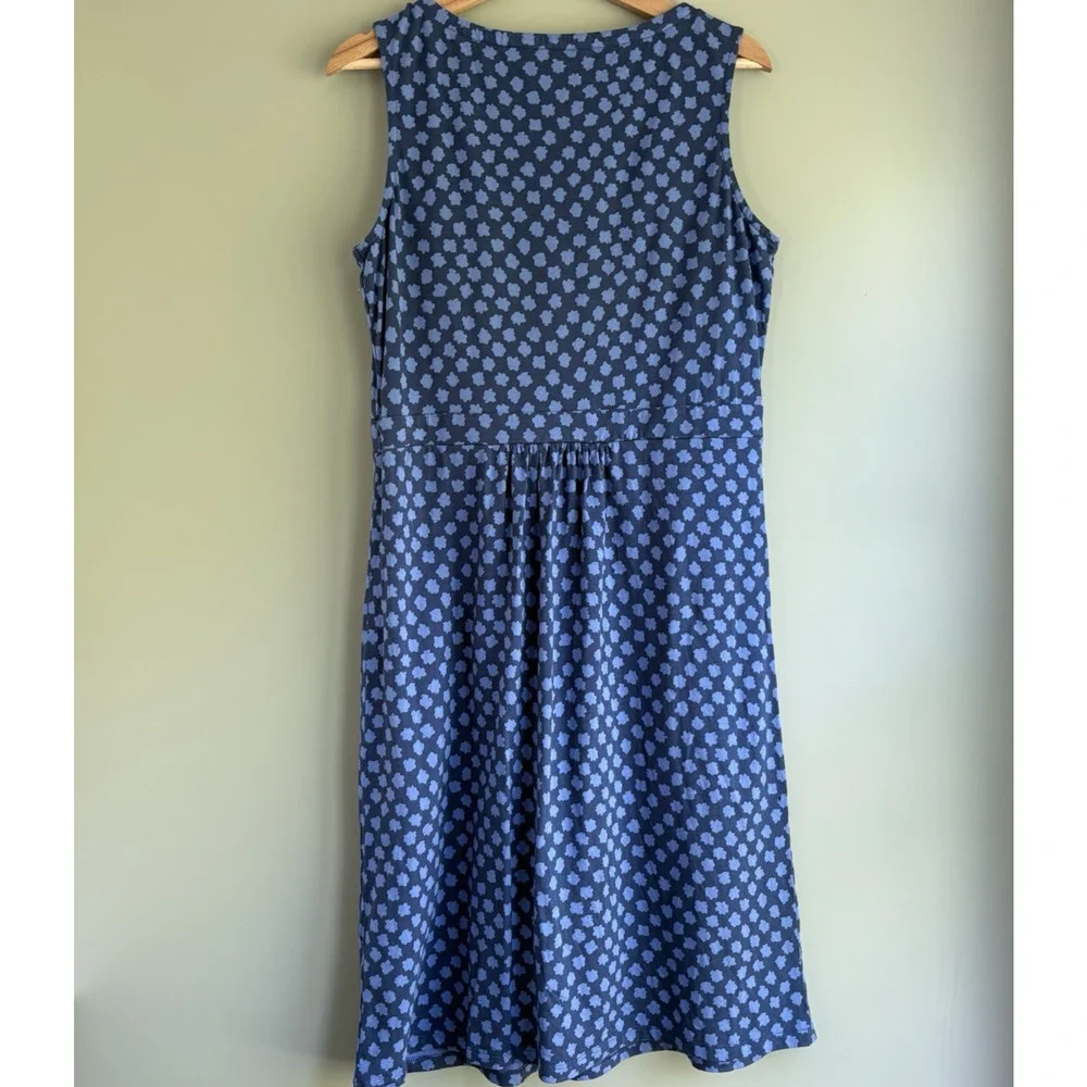 BODEN Floral Polka Dot Sleeveless Cotton Modal Dress Blue Casual 12 Long - Picture 5 of 10